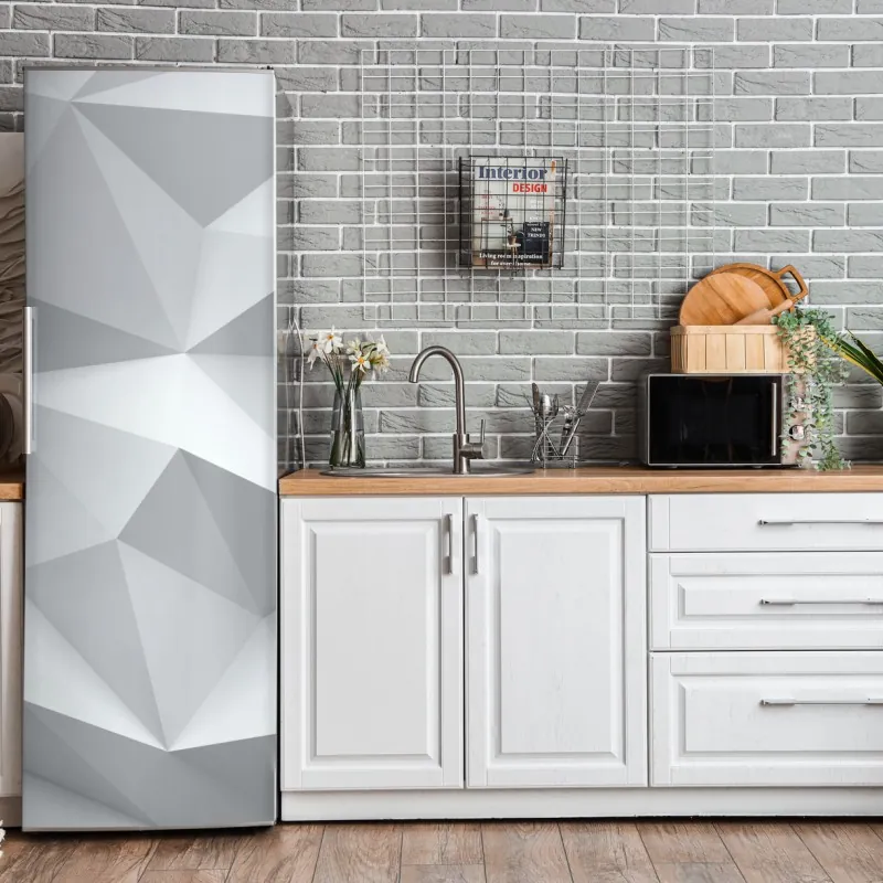 Naklejka na lodówkę turkusowy wzór łusek z złotymi detalami – Wallissimo®