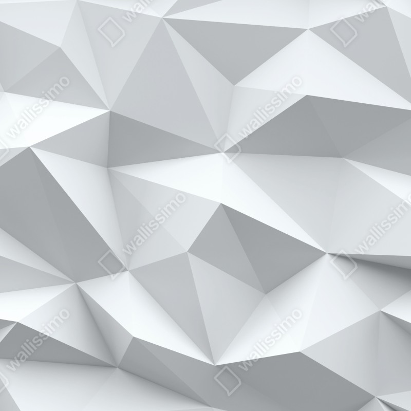 Naklejka na lodówkę biały trójwymiarowy geometryczny wzór low-poly – Wallissimo® Naklejka na lodówkę biały trójwymiarowy geometryczny wzór low-poly – Wallissimo®