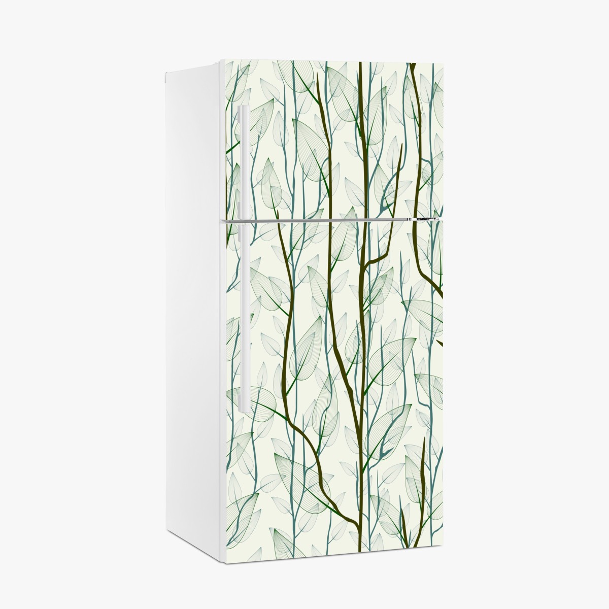 Fridge sticker delicate leaf and branch pattern