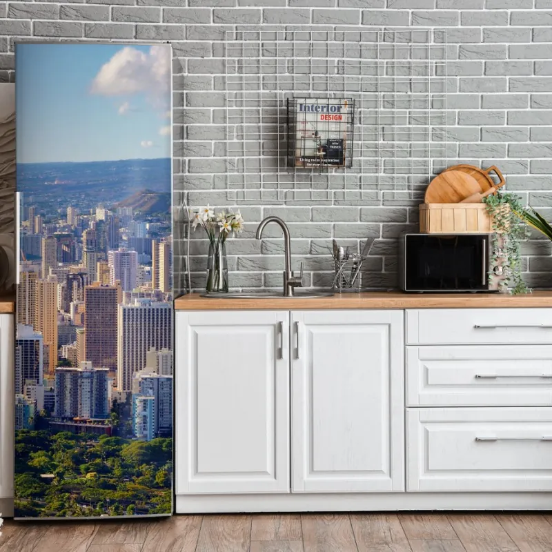 Naklejka na lodówkę złote róże na czarnym tle – Wallissimo®