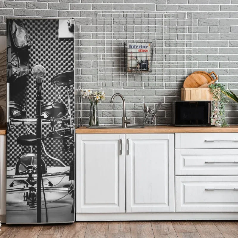 Naklejka na lodówkę czarny marmur z żyłami – Wallissimo®