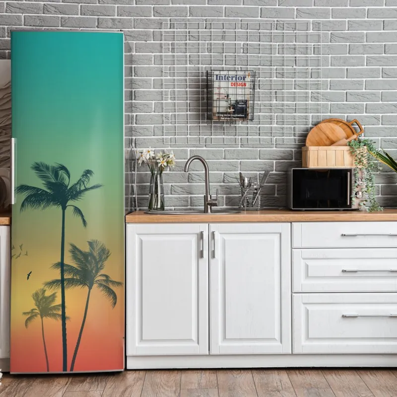 Naklejka na lodówkę delikatny różany wzór w pastelowych odcieniach – Wallissimo®