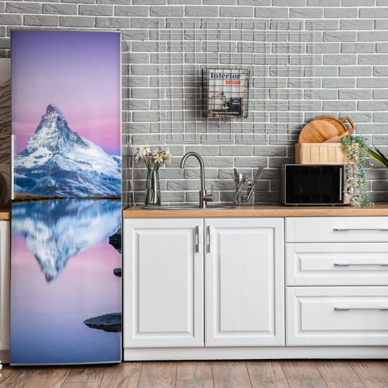 Naklejka na lodówkę vintage palmy na Hawajach o zachodzie słońca – Wallissimo®