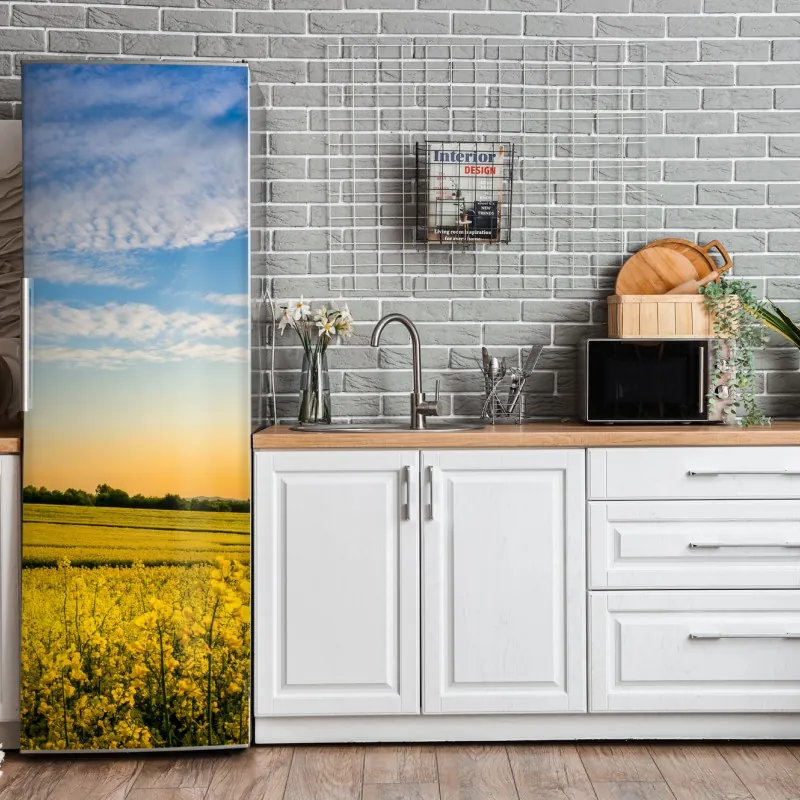 Naklejka na lodówkę złoty art deco wzór okręgów – Wallissimo®