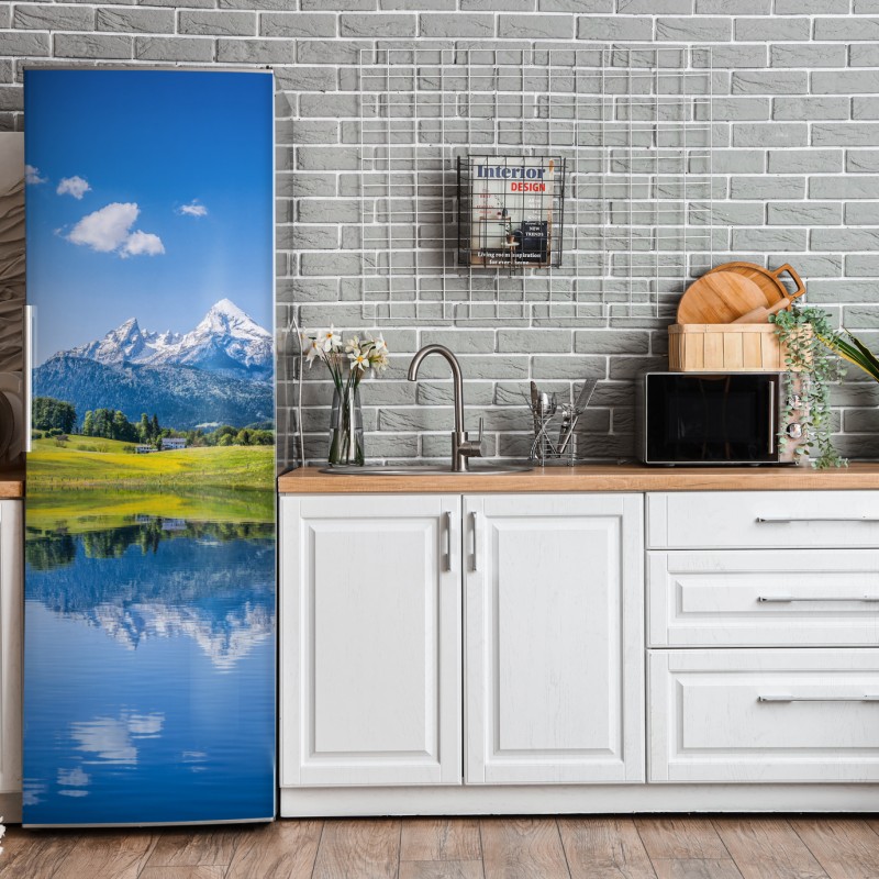 Naklejka na lodówkę vintage wzór różany w odcieniach różu – Wallissimo®