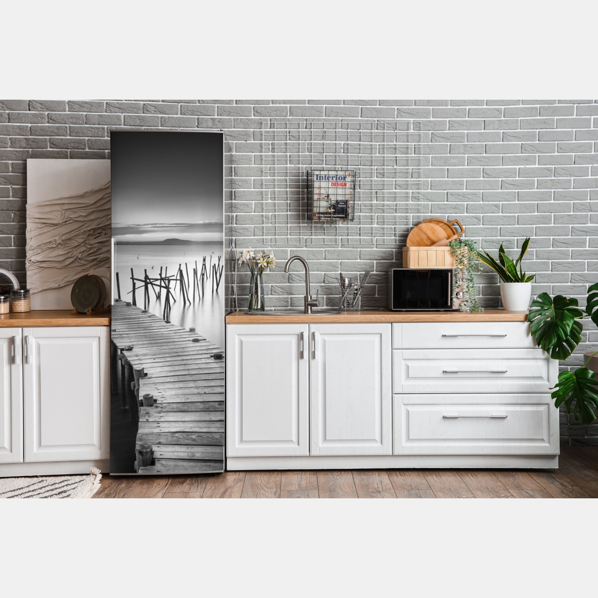 Naklejka na lodówkę spokojne drewniane molo o zmierzchu – Wallissimo® Naklejka na lodówkę spokojne drewniane molo o zmierzchu – Wallissimo®