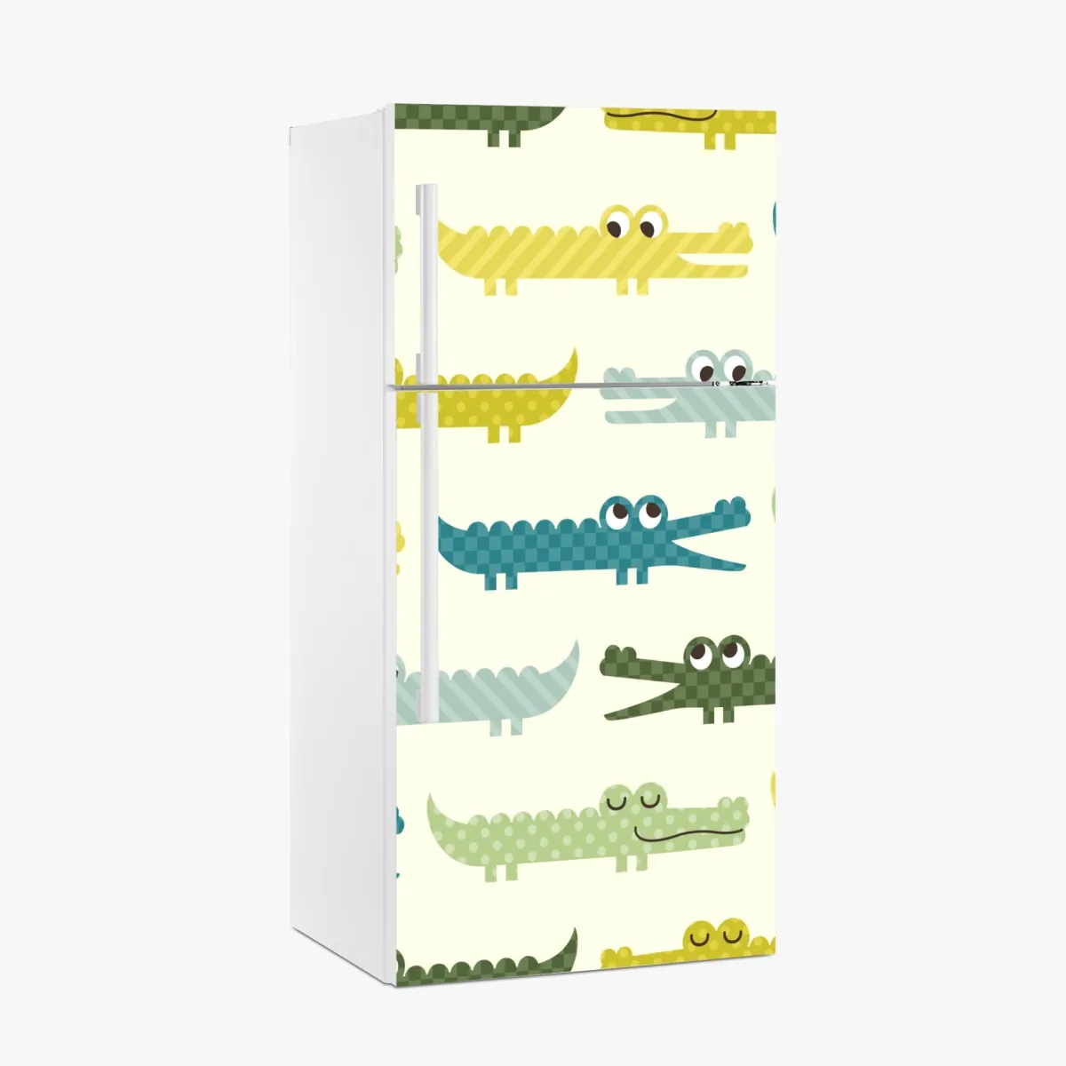 Naklejka na lodówkę wesoły wzór krokodyli do pokoju dziecięcego – Wallissimo® Naklejka na lodówkę wesoły wzór krokodyli do pokoju dziecięcego – Wallissimo®