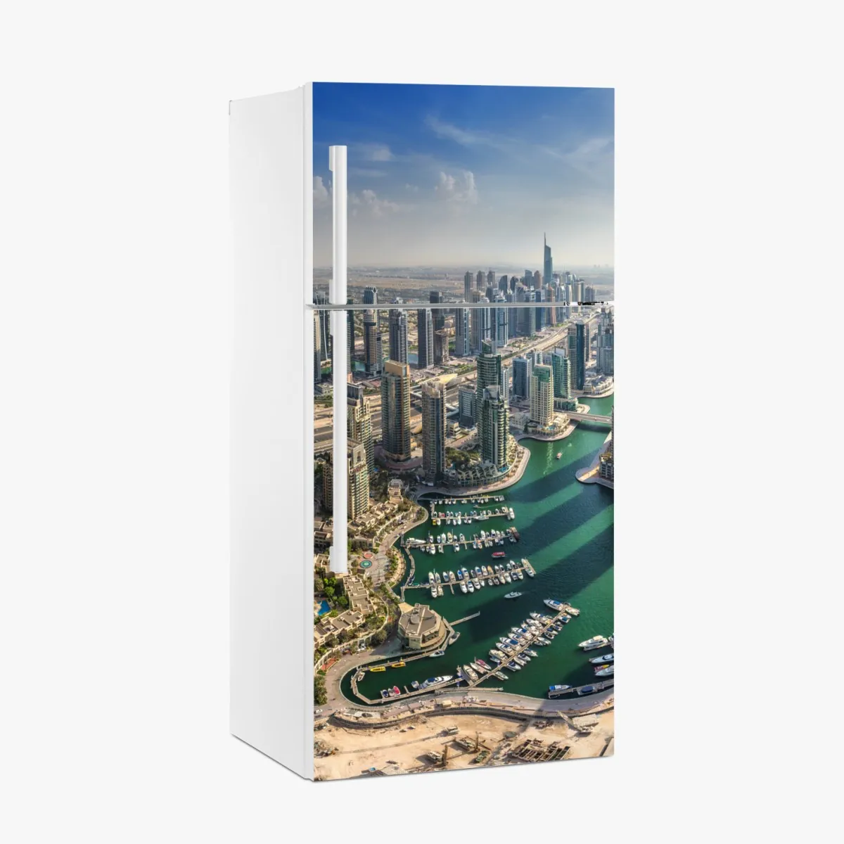 Naklejka na lodówkę Dubaj Marina panorama miasta – Wallissimo® Naklejka na lodówkę Dubaj Marina panorama miasta – Wallissimo®