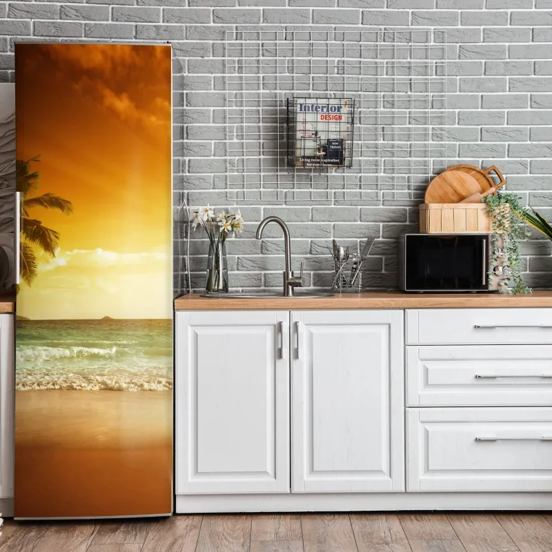 Naklejka na lodówkę spokojne jezioro z górskim odbiciem – Wallissimo®