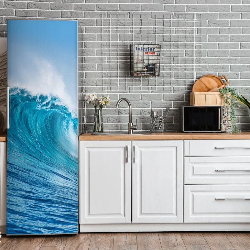 Naklejka na lodówkę tropikalny botaniczny wzór kwiatowy – Wallissimo®