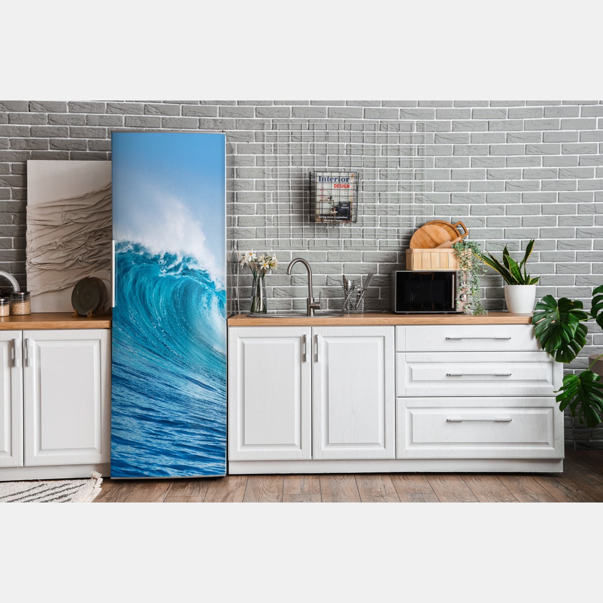 Naklejka na lodówkę majestatyczna turkusowa fala oceaniczna – Wallissimo® Naklejka na lodówkę majestatyczna turkusowa fala oceaniczna – Wallissimo®