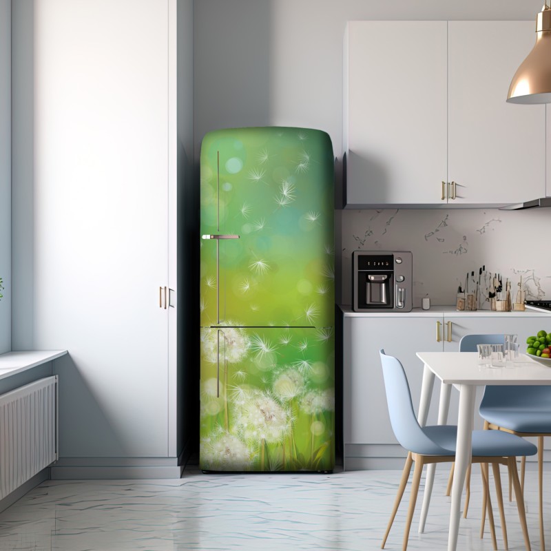 Naklejka na lodówkę wiosenna łąka dmuchawców – Wallissimo® Naklejka na lodówkę wiosenna łąka dmuchawców – Wallissimo®