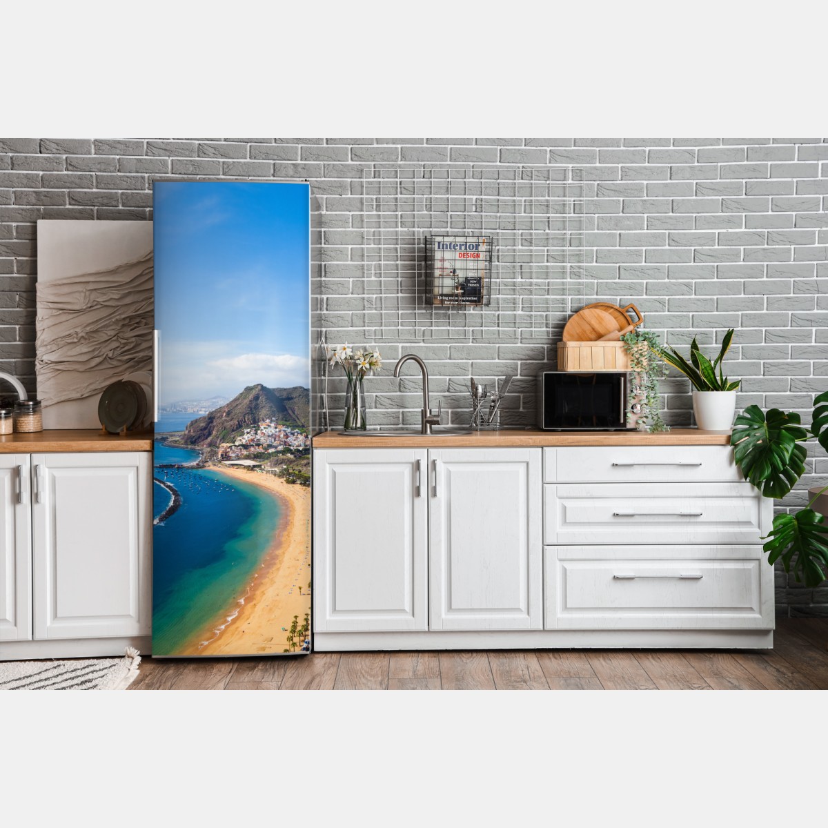 Naklejka na lodówkę plaża Las Teresitas, panorama Teneryfy – Wallissimo® Naklejka na lodówkę plaża Las Teresitas, panorama Teneryfy – Wallissimo®