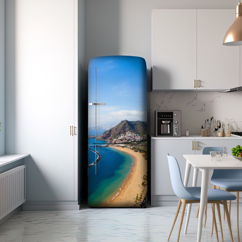 Naklejka na lodówkę plaża Las Teresitas, panorama Teneryfy – Wallissimo® Naklejka na lodówkę plaża Las Teresitas, panorama Teneryfy – Wallissimo®