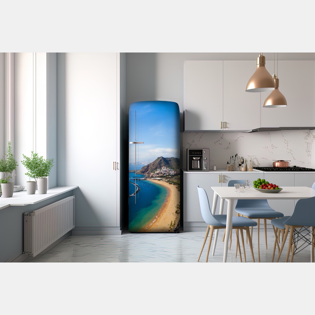 Naklejka na lodówkę plaża Las Teresitas, panorama Teneryfy – Wallissimo® Naklejka na lodówkę plaża Las Teresitas, panorama Teneryfy – Wallissimo®