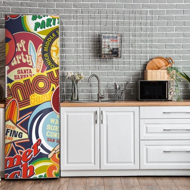 Naklejka na lodówkę złoty wzór art deco – Wallissimo®