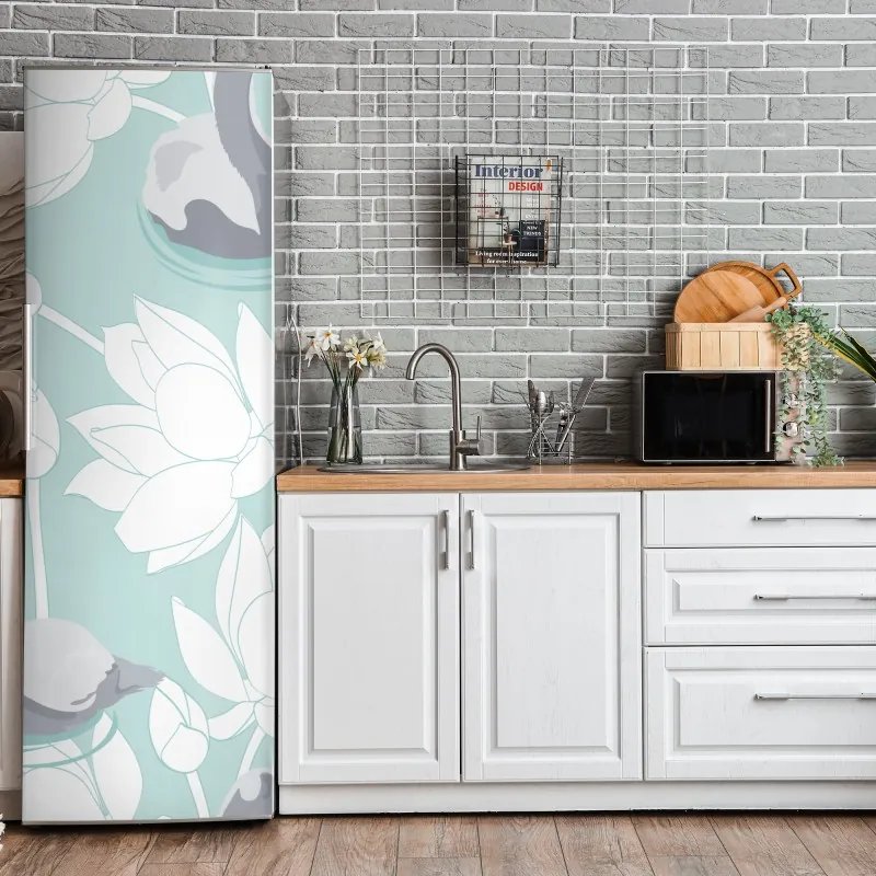 Naklejka na lodówkę turkusowe fale na piaszczystej plaży – Wallissimo®