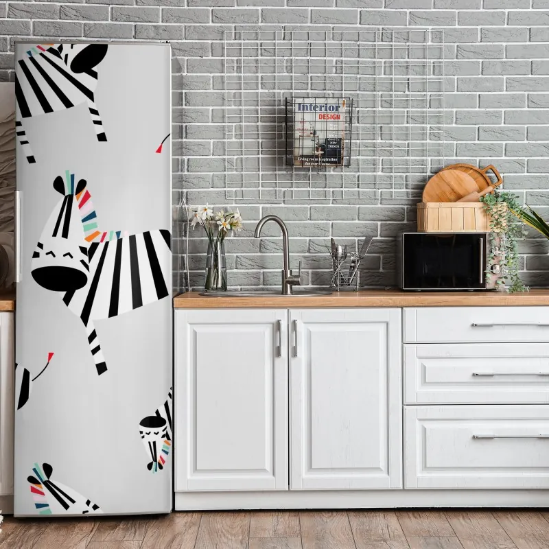 Naklejka na lodówkę tropikalny wzór strelicji – Wallissimo®