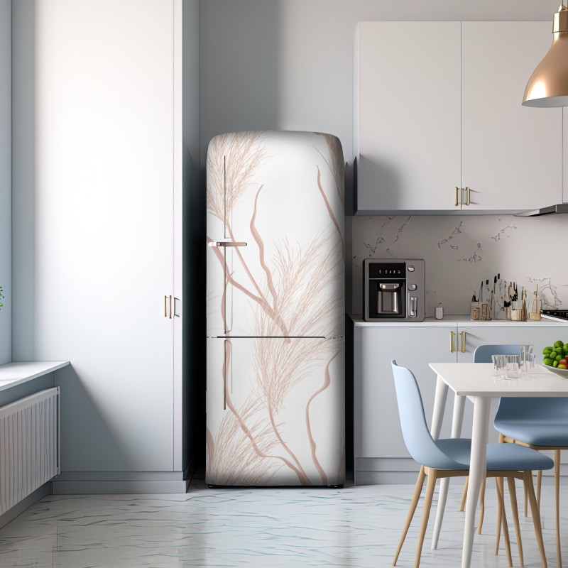 Naklejka na lodówkę delikatny motyw trawy pampasowej – Wallissimo® Naklejka na lodówkę delikatny motyw trawy pampasowej – Wallissimo®