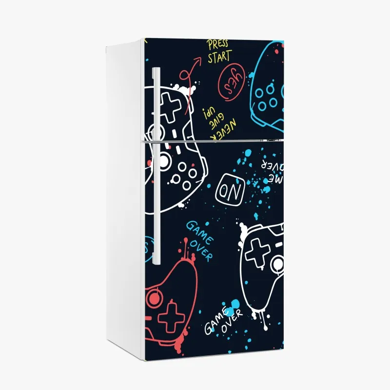 Naklejka na lodówkę biały marmur ze złotymi żyłkami – Wallissimo®