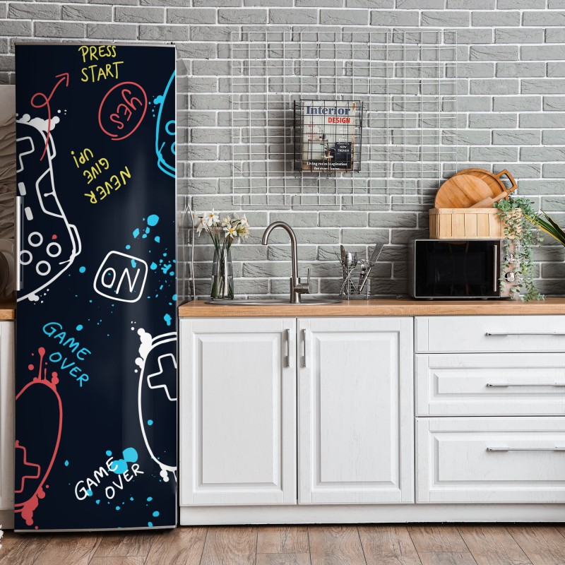 Naklejka na lodówkę biały marmur ze złotymi żyłkami – Wallissimo®