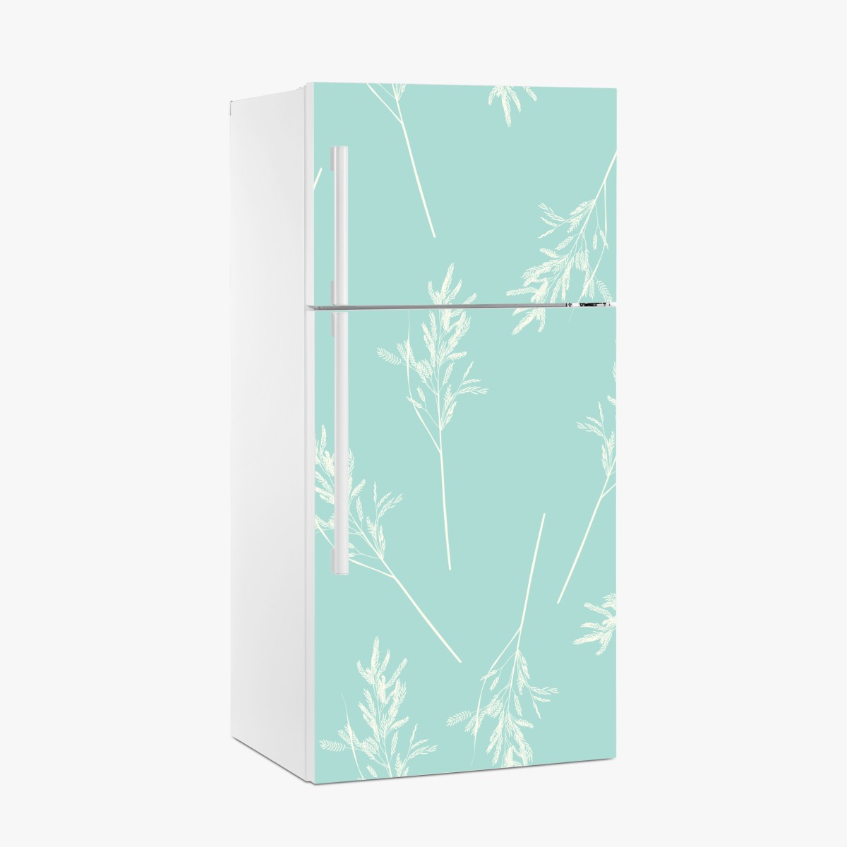 Fridge sticker delicate turquoise botanical pattern