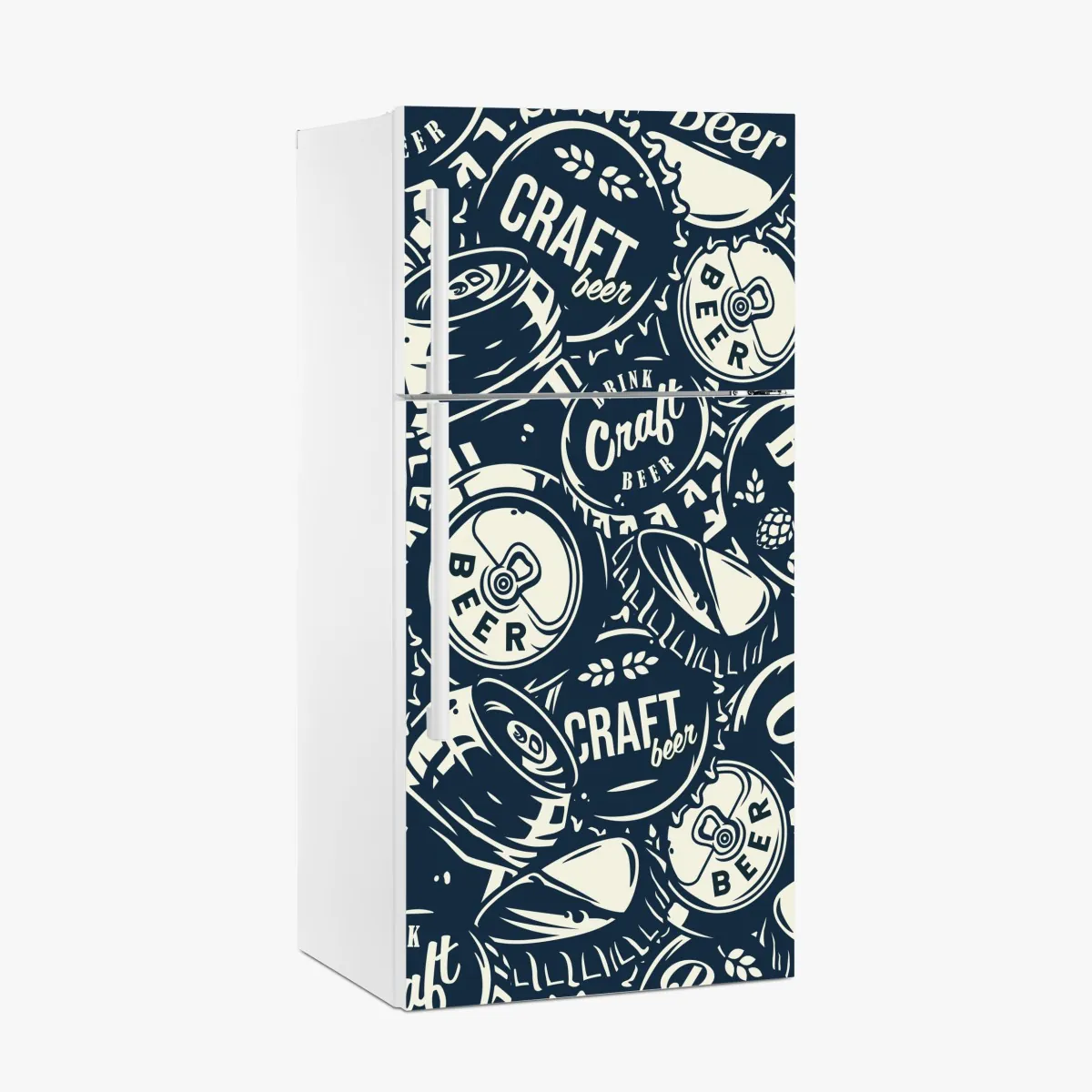 Naklejka na lodówkę wzór kapsli piwa rzemieślniczego – Wallissimo® Naklejka na lodówkę wzór kapsli piwa rzemieślniczego – Wallissimo®