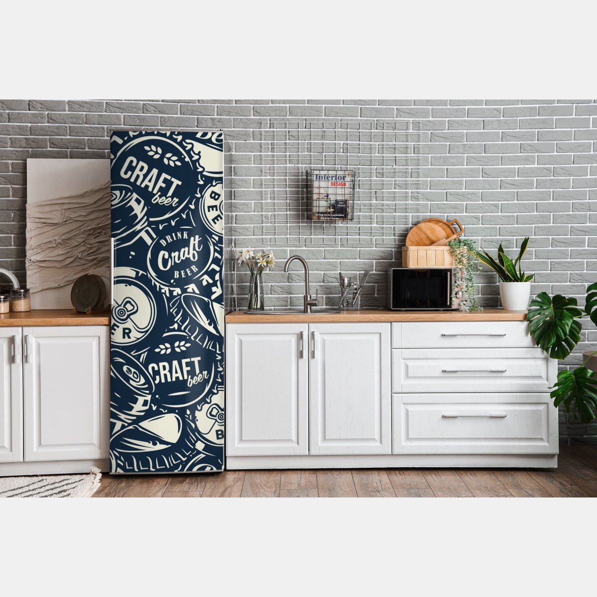 Naklejka na lodówkę wzór kapsli piwa rzemieślniczego – Wallissimo® Naklejka na lodówkę wzór kapsli piwa rzemieślniczego – Wallissimo®