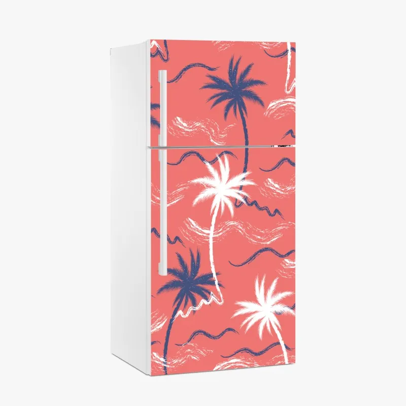 Naklejka na lodówkę delikatny turkusowy wzór liści – Wallissimo®