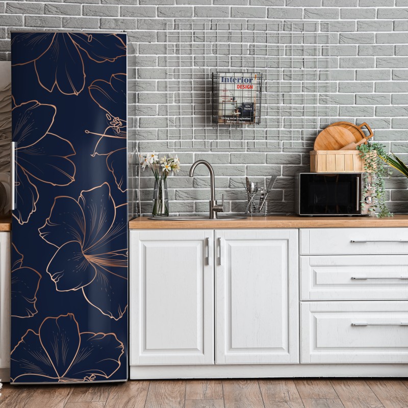 Naklejka na lodówkę tropikalny wzór strelicji – Wallissimo®