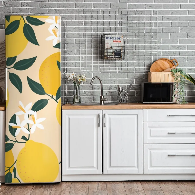 Naklejka na lodówkę elegancki portret w czerwonej sukni – Wallissimo®