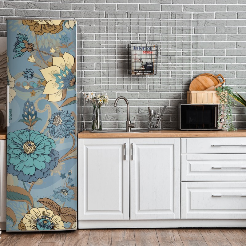 Naklejka na lodówkę złoto-czarny marmurowy wir abstrakcyjny – Wallissimo®