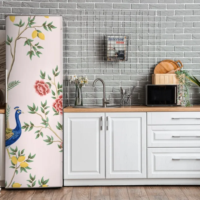 Naklejka na lodówkę delikatne pastelowe kwiaty w akwareli – Wallissimo®