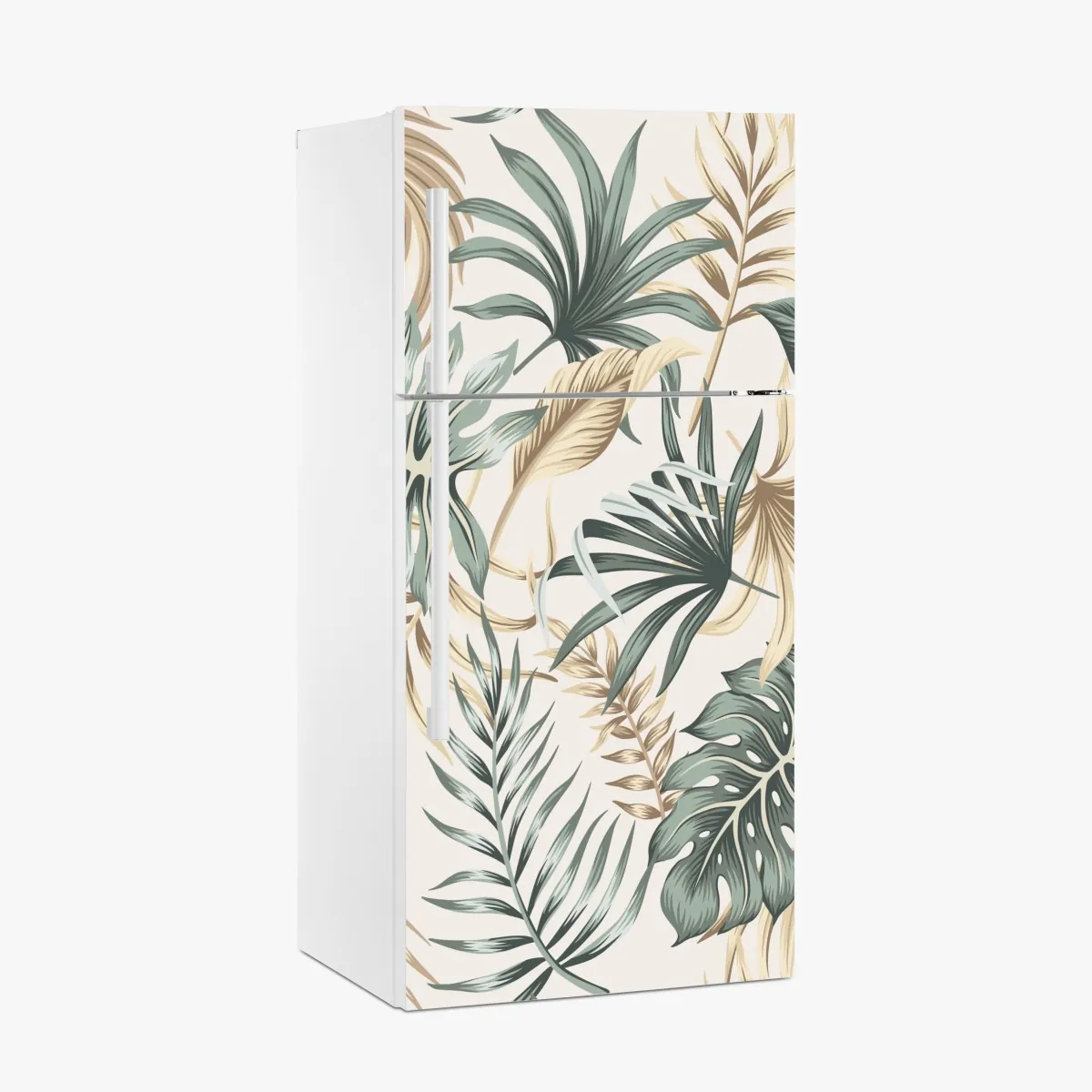 Naklejka na lodówkę tropikalny botaniczny wzór liści – Wallissimo® Naklejka na lodówkę tropikalny botaniczny wzór liści – Wallissimo®