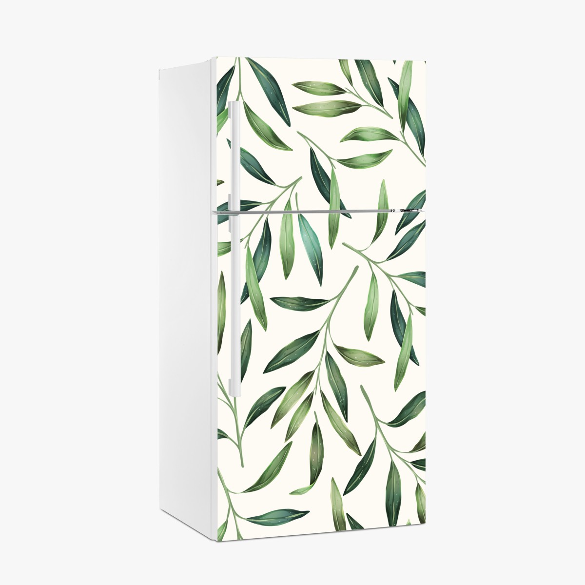 Fridge sticker green watercolor foliage pattern