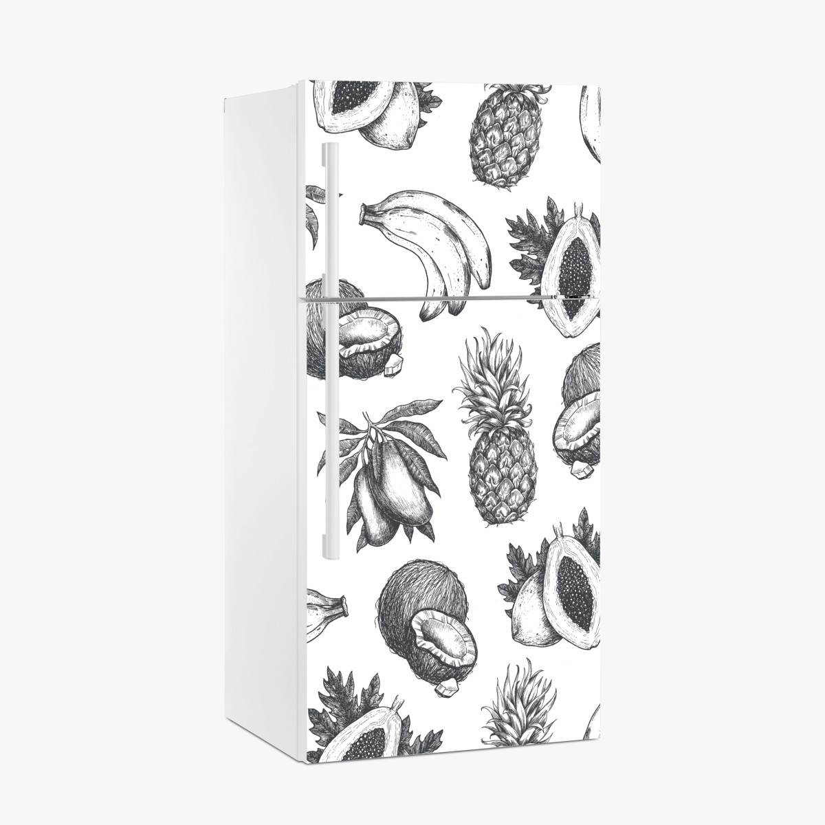 Fridge sticker hand drawn tropical fruit pattern