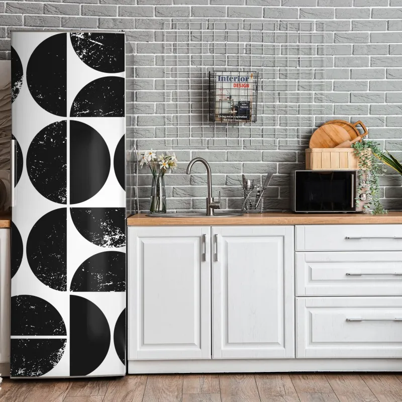 Naklejka na lodówkę neonowa marmurkowa grafika abstrakcyjna – Wallissimo®