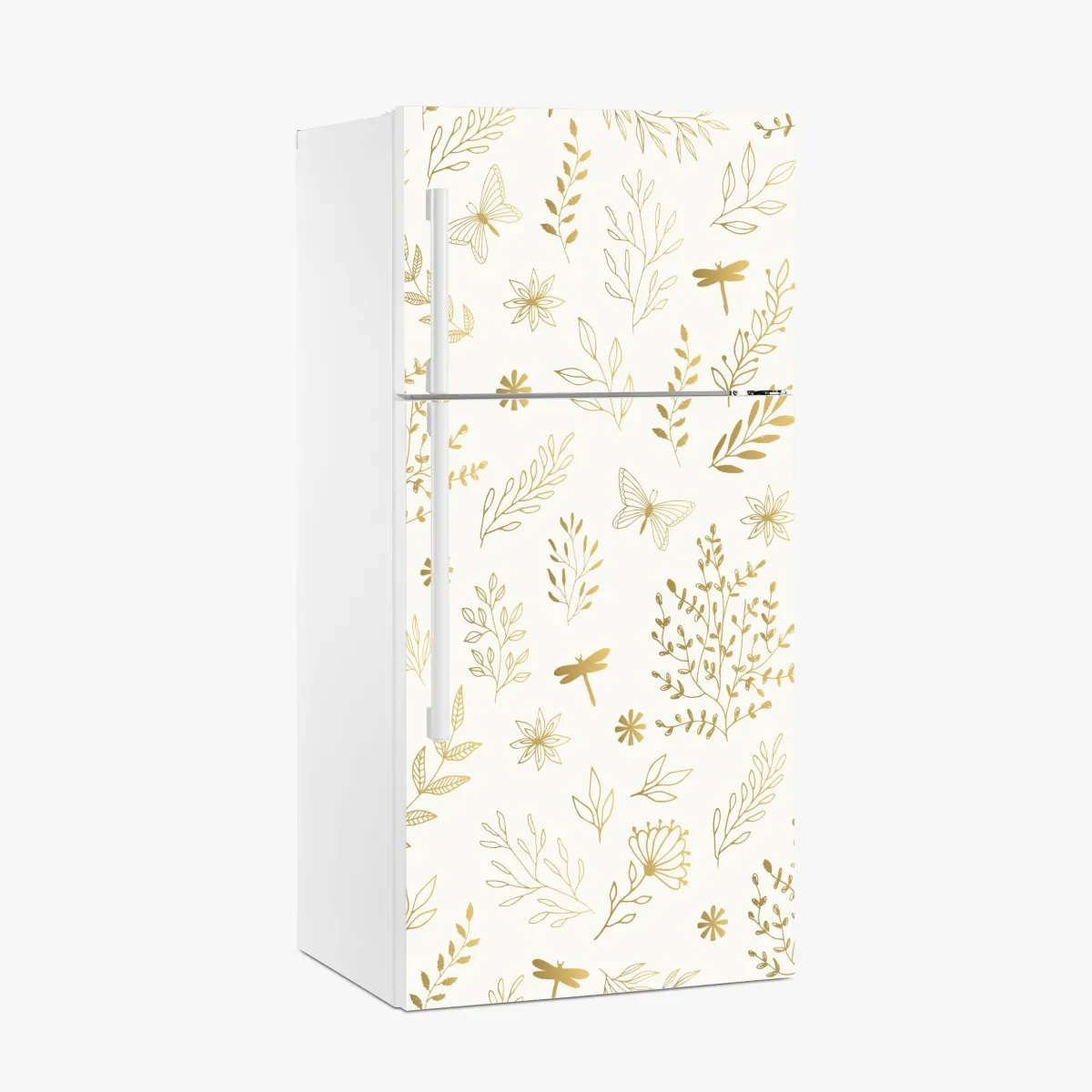 Naklejka na lodówkę złoty botaniczny wzór – Wallissimo® Naklejka na lodówkę złoty botaniczny wzór – Wallissimo®