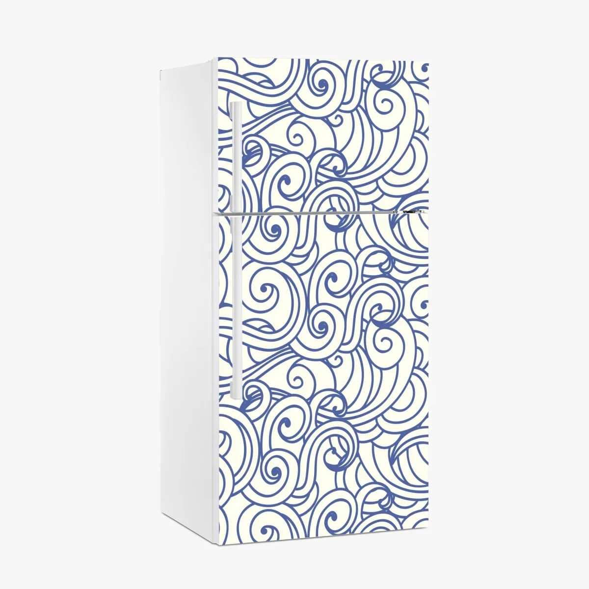 Naklejka na lodówkę niebieski wzór ze spiralami – Wallissimo® Naklejka na lodówkę niebieski wzór ze spiralami – Wallissimo®