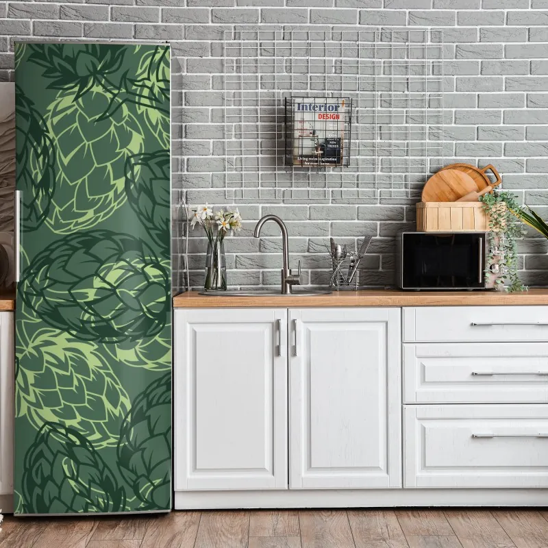 Naklejka na lodówkę ornamentalny złoty wzór chmur – Wallissimo®