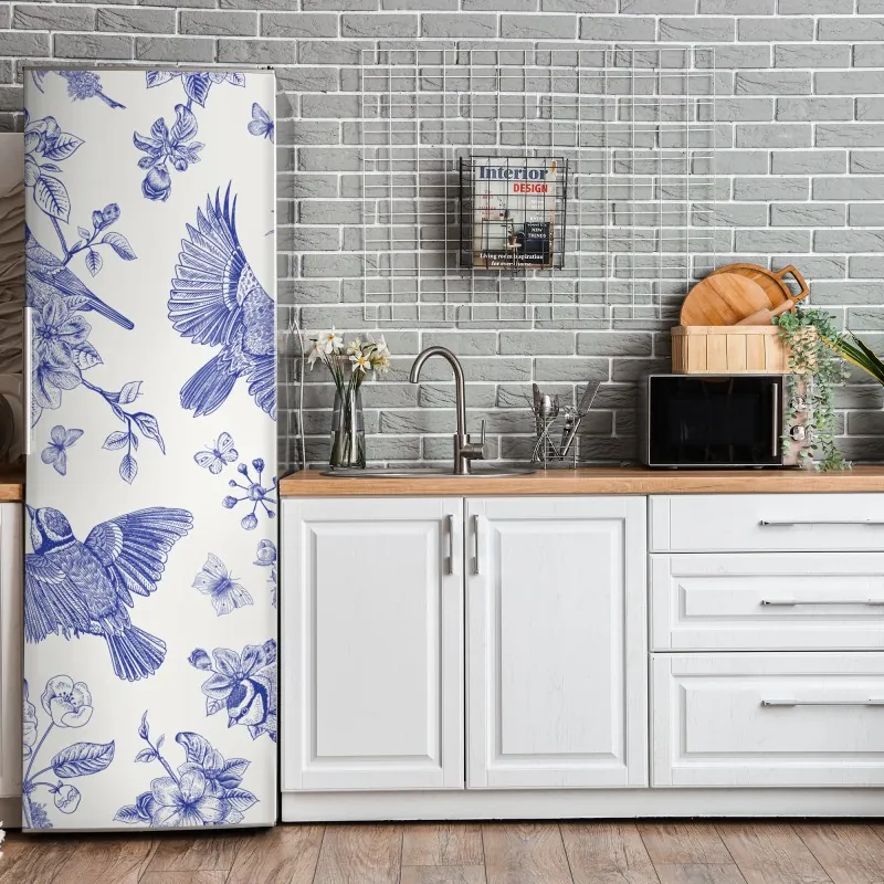 Naklejka na lodówkę neonowa różowa abstrakcja płynna – Wallissimo®