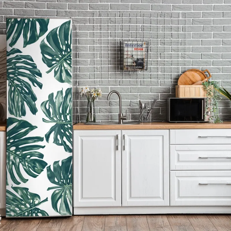 Naklejka na lodówkę tropikalny wzór strelicji – Wallissimo®