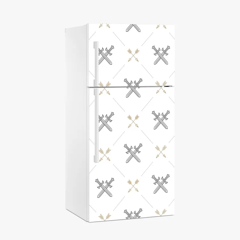 Naklejka na lodówkę koi, lilie wodne i ważki na błękitnym stawie – Wallissimo®