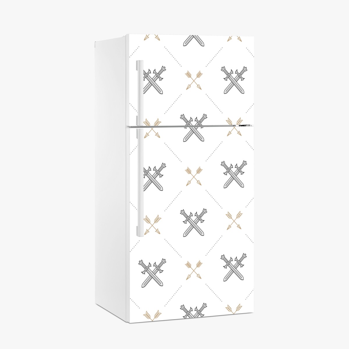 Fridge sticker crossed swords and arrows pattern
