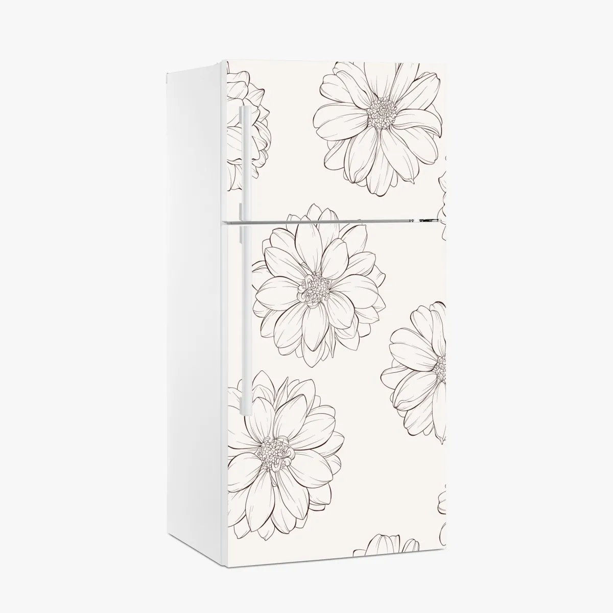 Naklejka na lodówkę delikatny wzór kwiatowy w odcieniach beżu – Wallissimo® Naklejka na lodówkę delikatny wzór kwiatowy w odcieniach beżu – Wallissimo®