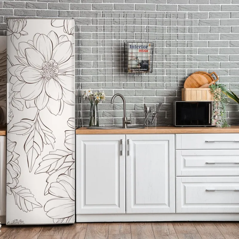 Naklejka na lodówkę złote róże na czarnym tle – Wallissimo®