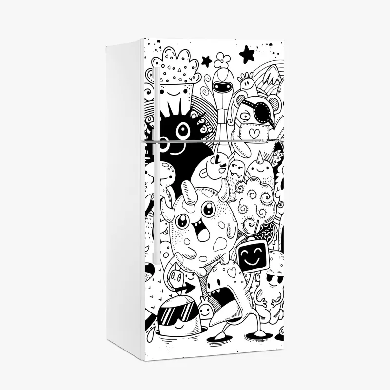 Naklejka na lodówkę złota spiralna fraktalna kompozycja – Wallissimo®