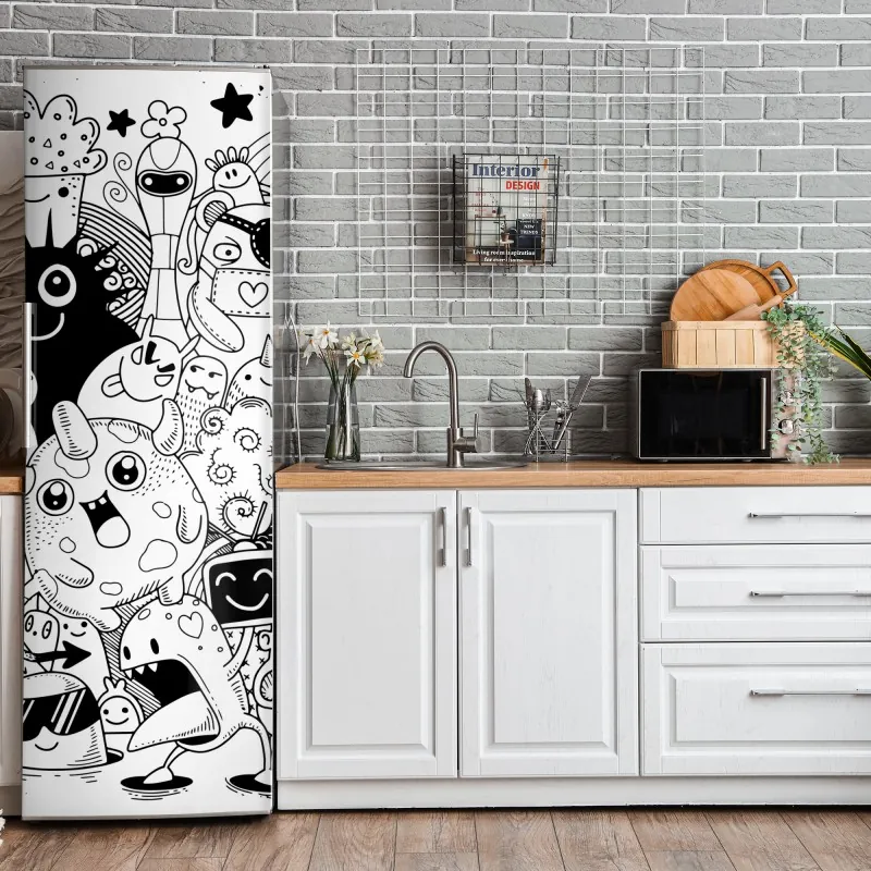 Naklejka na lodówkę złota spiralna fraktalna kompozycja – Wallissimo®