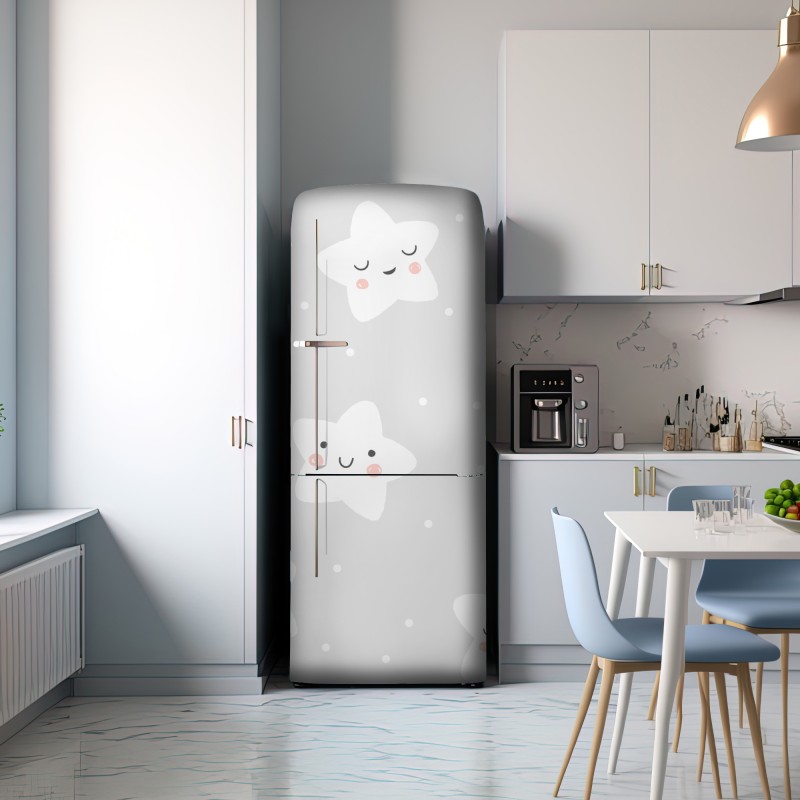 Naklejka na lodówkę urocze uśmiechnięte gwiazdki do pokoju dziecięcego – Wallissimo® Naklejka na lodówkę urocze uśmiechnięte gwiazdki do pokoju dziecięcego – Wallissimo®