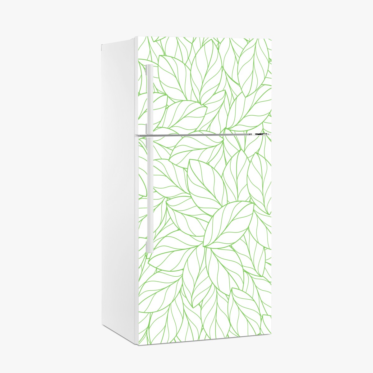 Fridge sticker green leaf line pattern
